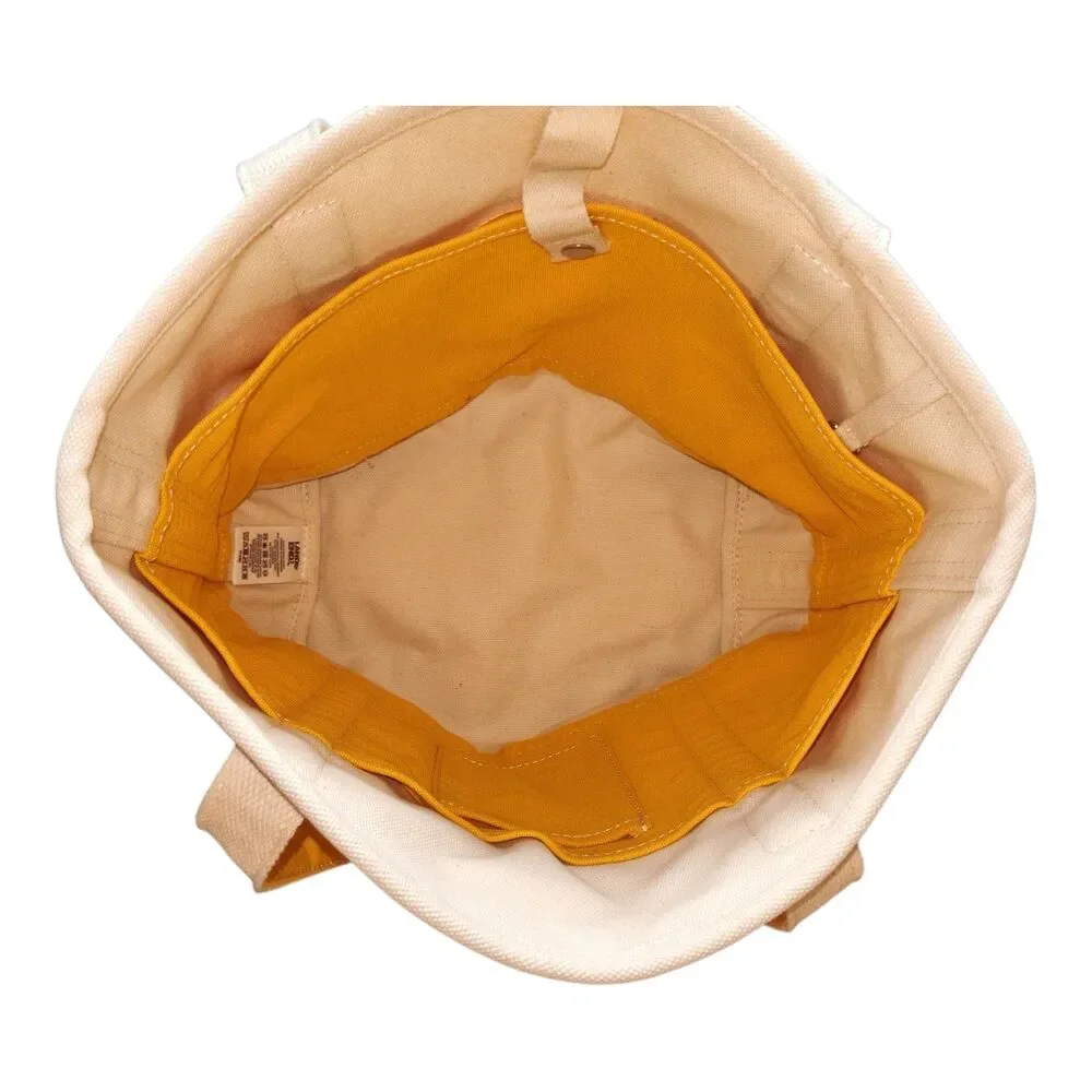 Lands End Canvas Tote Bag Large Yellow Monogram B Heavy duty Beach Boat Bag